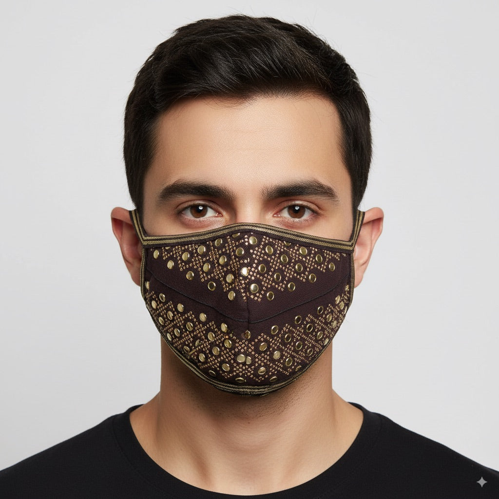 [M2W] Face Mask Gold Dots (0111-66)