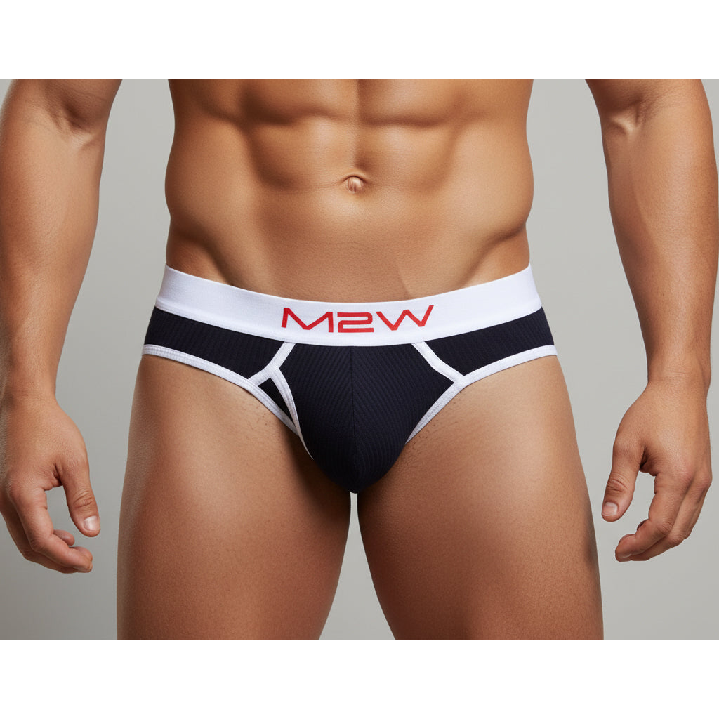 [M2W] Bold Ribbed Brief Black (1103-05)