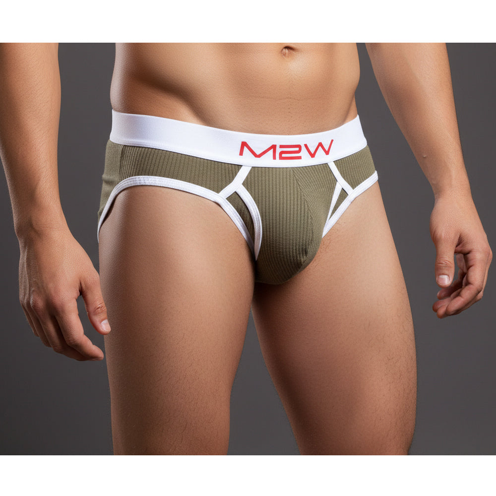 [M2W] Bold Ribbed Brief Green (1103-06)