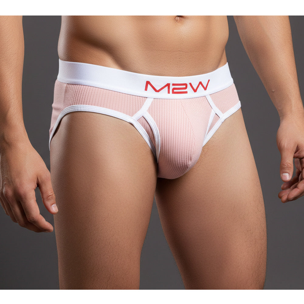 [M2W] Bold Ribbed Brief Pink (1103-14)