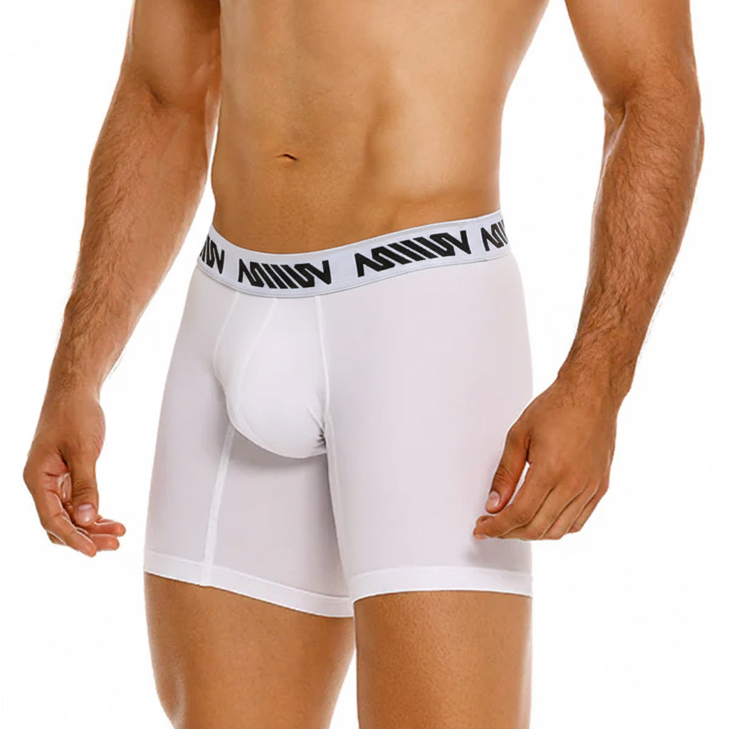 [M2W] Cotton Mid Boxer 10Inch White (3023-00)
