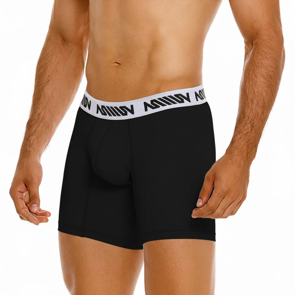 [M2W] Cotton Mid Boxer 10Inch Black (3023-20)