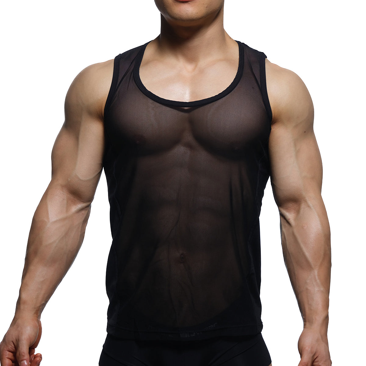 [M2W] Sheer Runner Tank Top Black (3121-20)