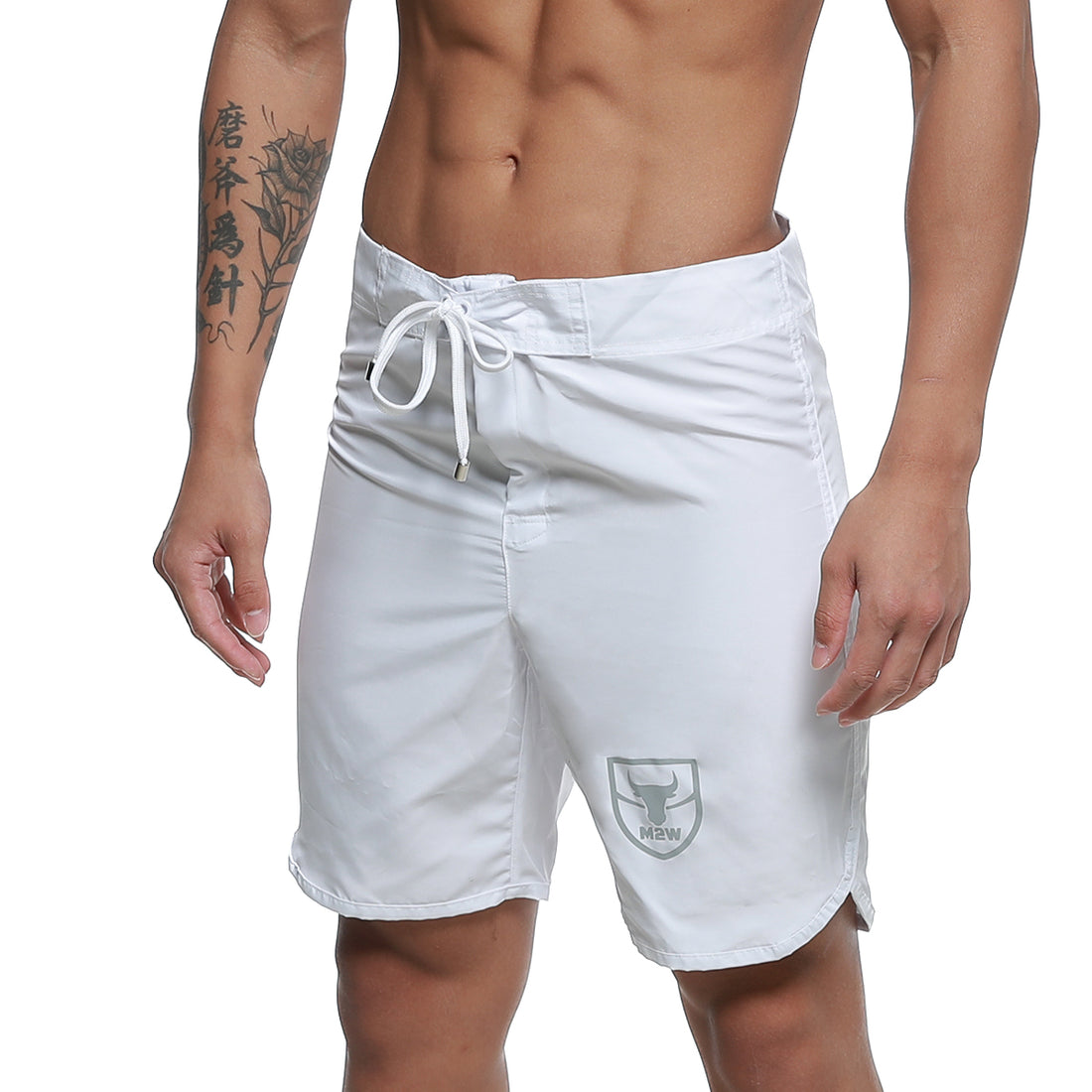 [MetroMuscleWear] Intenso Physique Board Short White (4716-01)
