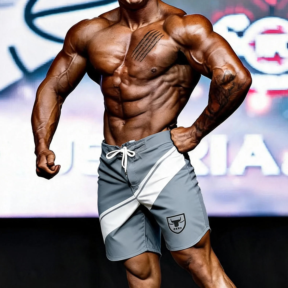 [MetroMuscleWear] Insignia Physique Board Short Charcoal (4716-11)