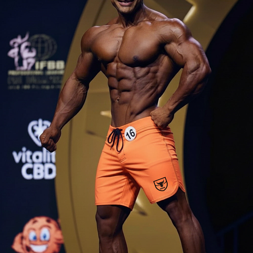 [MetroMuscleWear] Orange Physique Board Short (4716-24)
