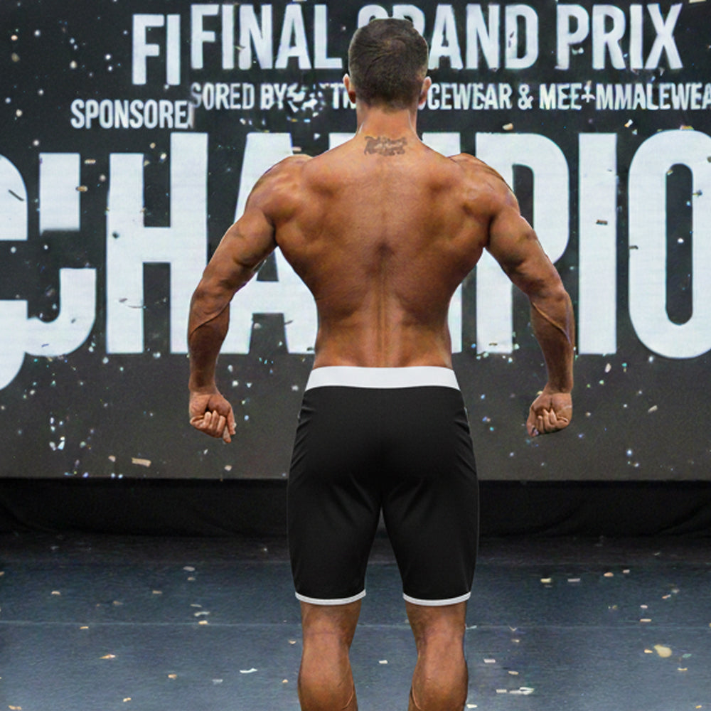 [MetroMuscleWear] Physique Board Short Contrast Black (4716-30)