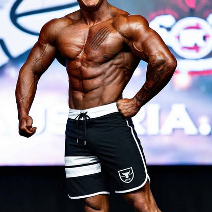 [MetroMuscleWear] Physique Board Short Contrast Black (4716-30)