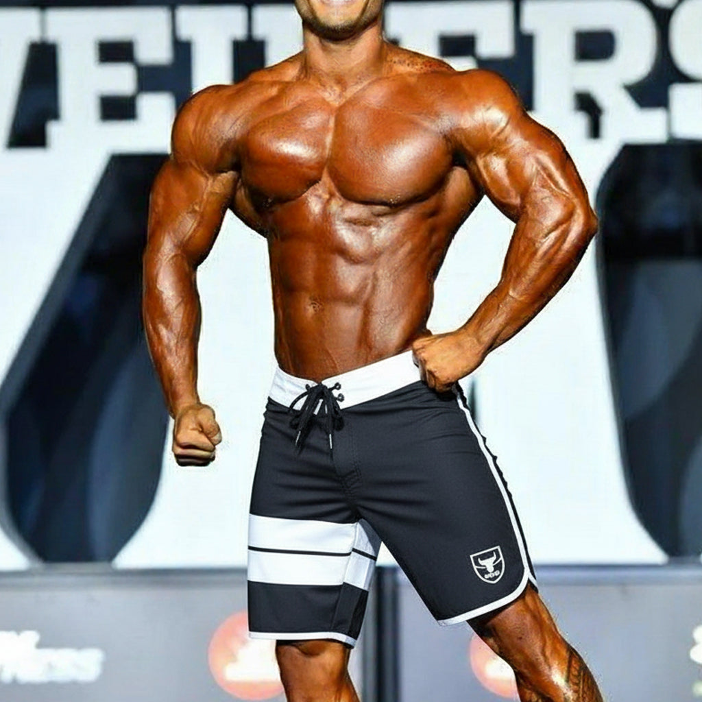 [MetroMuscleWear] Physique Board Short Contrast Black (4716-30)