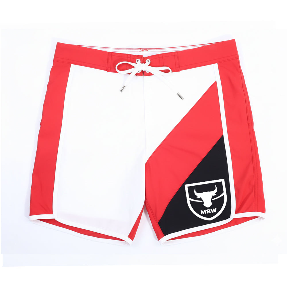 [MetroMuscleWear] IFBB Pro Mens Physique Board Short White (4717-00)