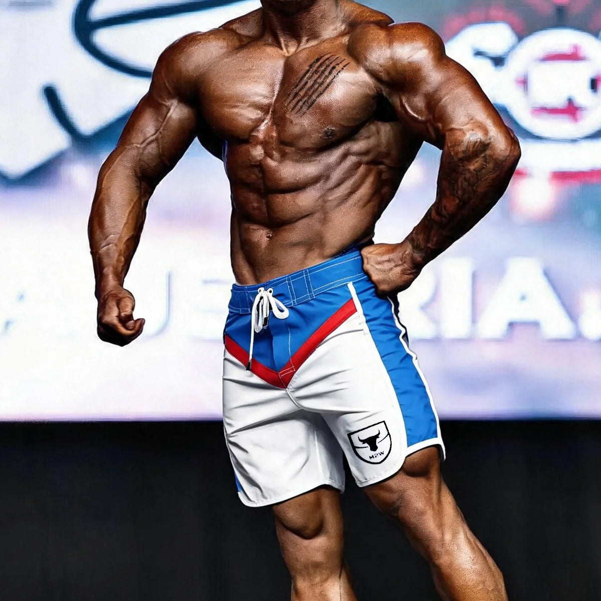 [MetroMuscleWear] IFBB Pro Mens Physique Board Short Typhoon (4717-01)