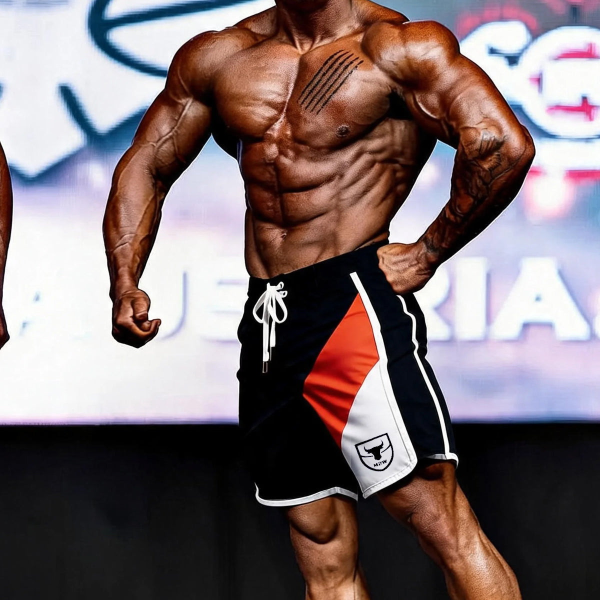 [MetroMuscleWear] IFBB Pro Mens Physique Board Short Black (4717-20)