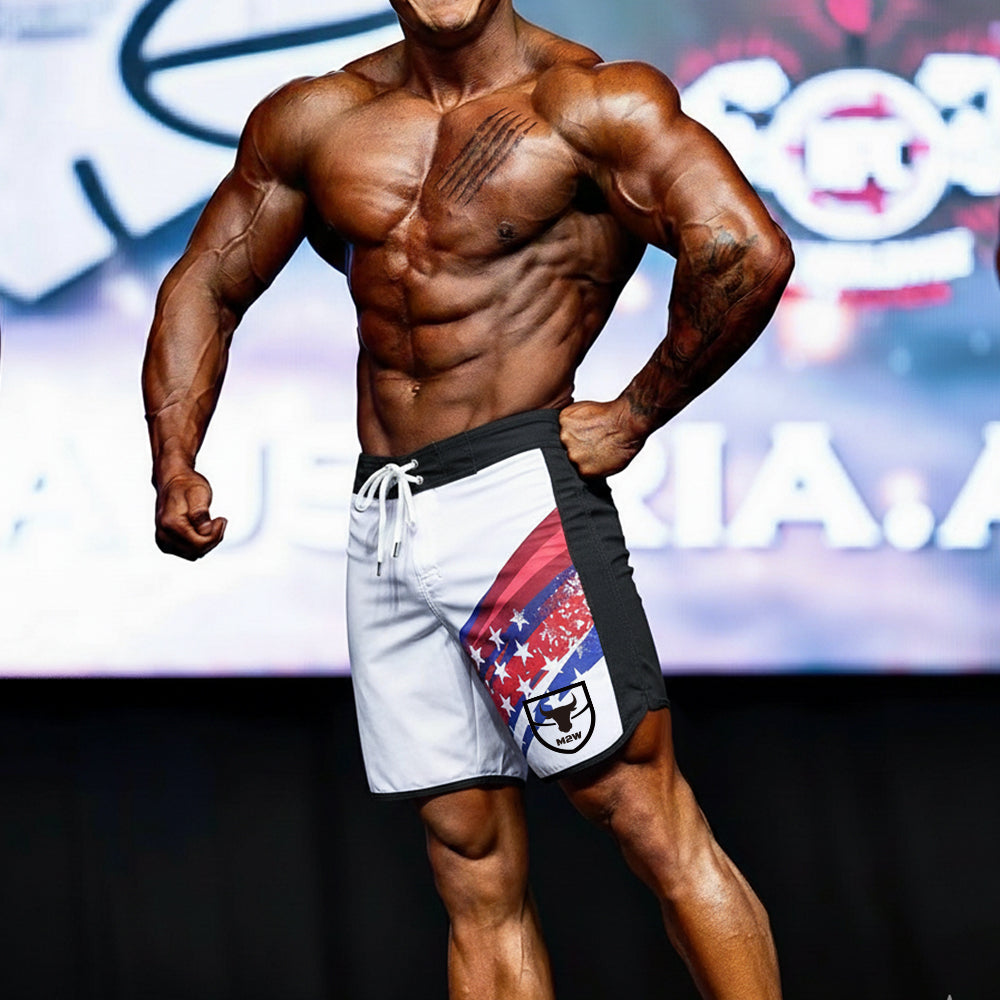 [MetroMuscleWear] IFBB Pro Mens Physique Board Short USA (4717-76)