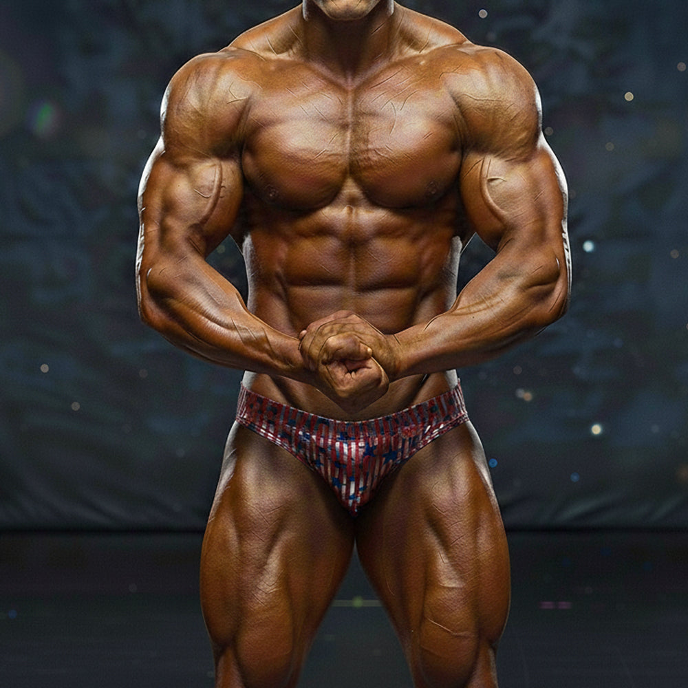 [MetroMuscleWear] Basic Competition Suit Red Stripe (4974-75) 