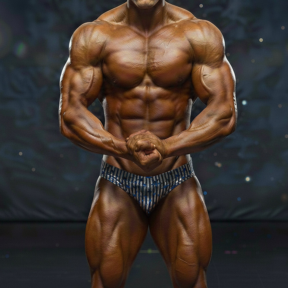 [MetroMuscleWear] Basic Competition Suit Black Stripe (4974-76)