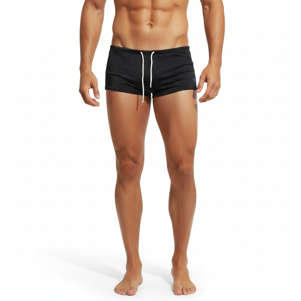 [Speedo USA] Solid 7&quot; Zipper Black (730206)