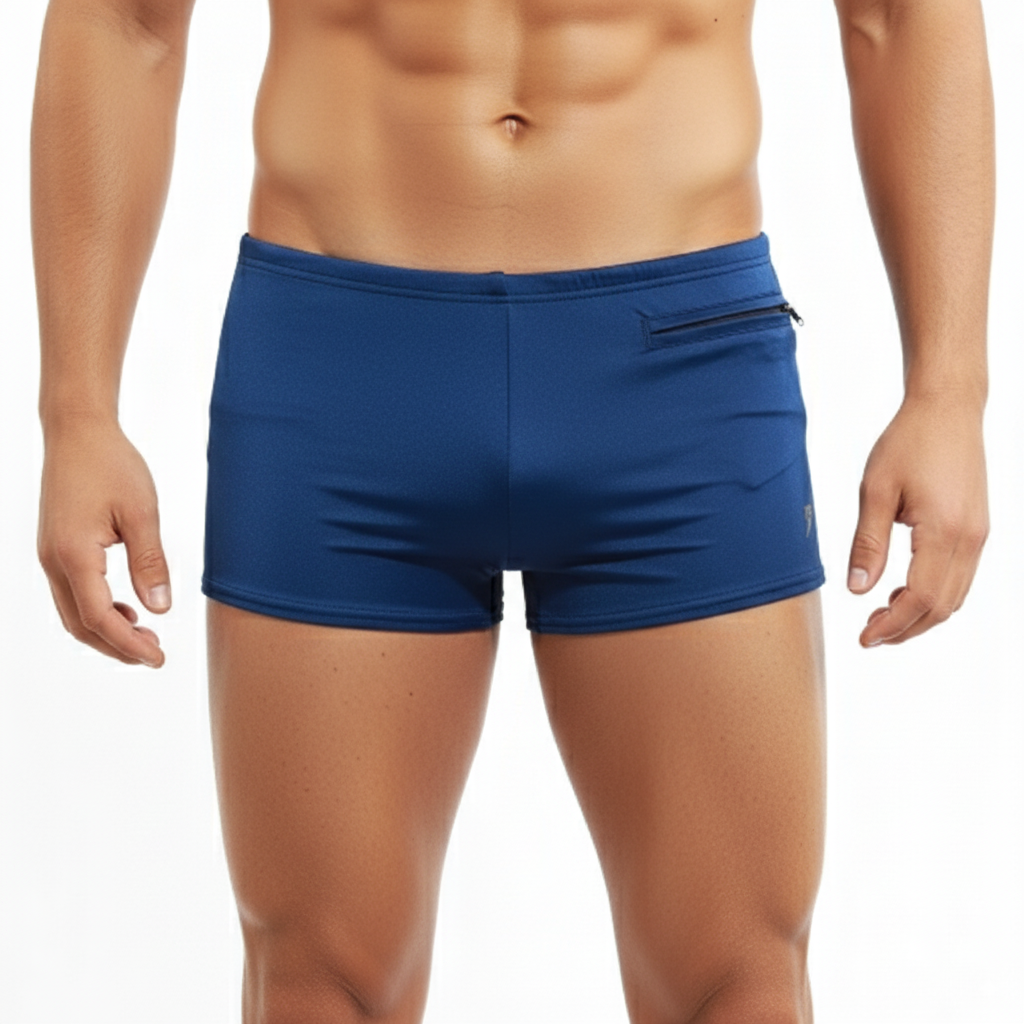 [Speedo USA] Solid 7&quot; Zipper Navy (730206)