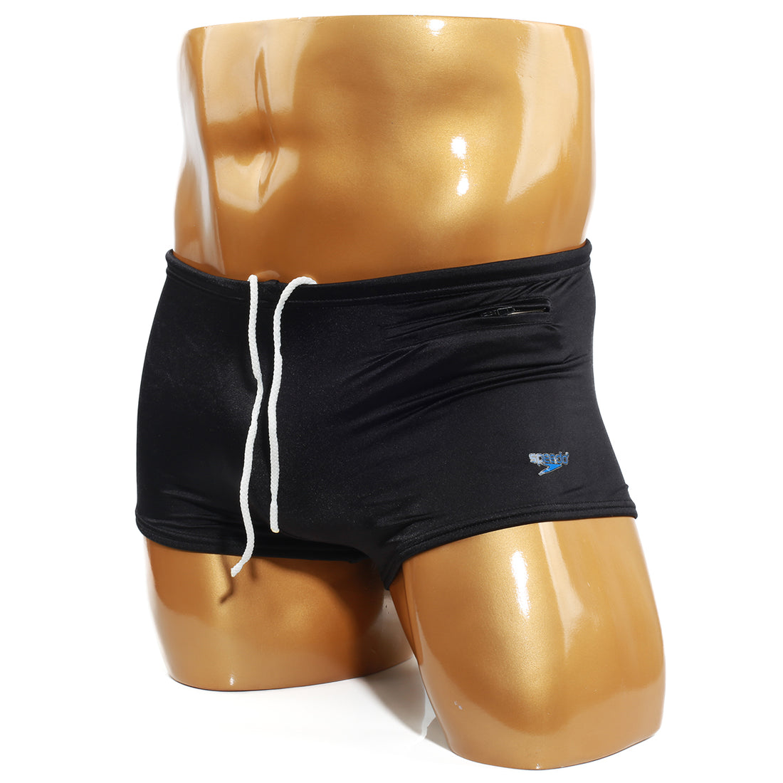 [Speedo USA] Solid 7&quot; Zipper Black (730206)