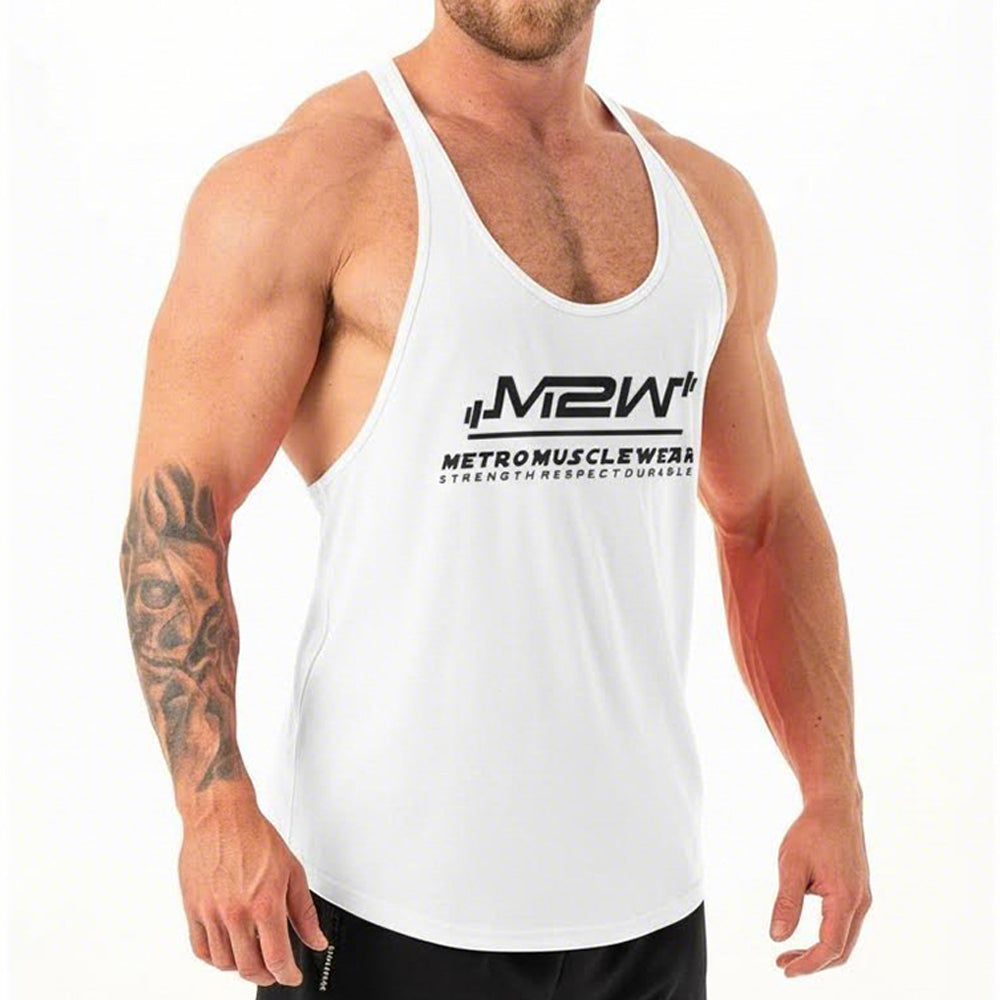 [MetroMuscleWear] GYM TANK TOP WHITE (M1027-00)