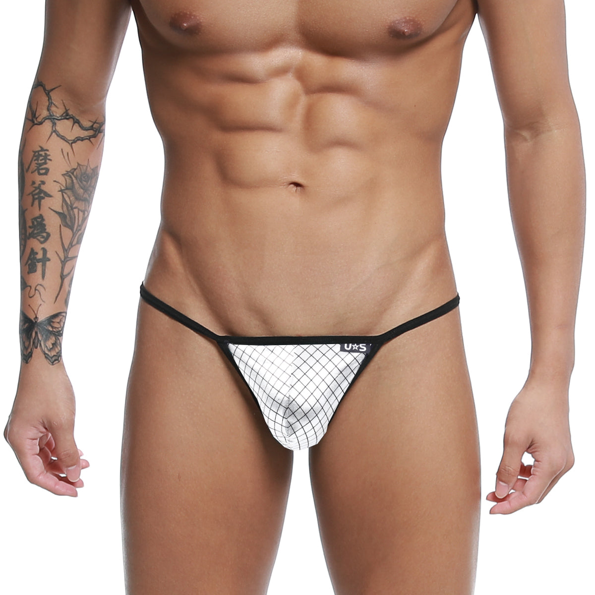 [U-STATION] String Thong Silver Check (U0304-995)