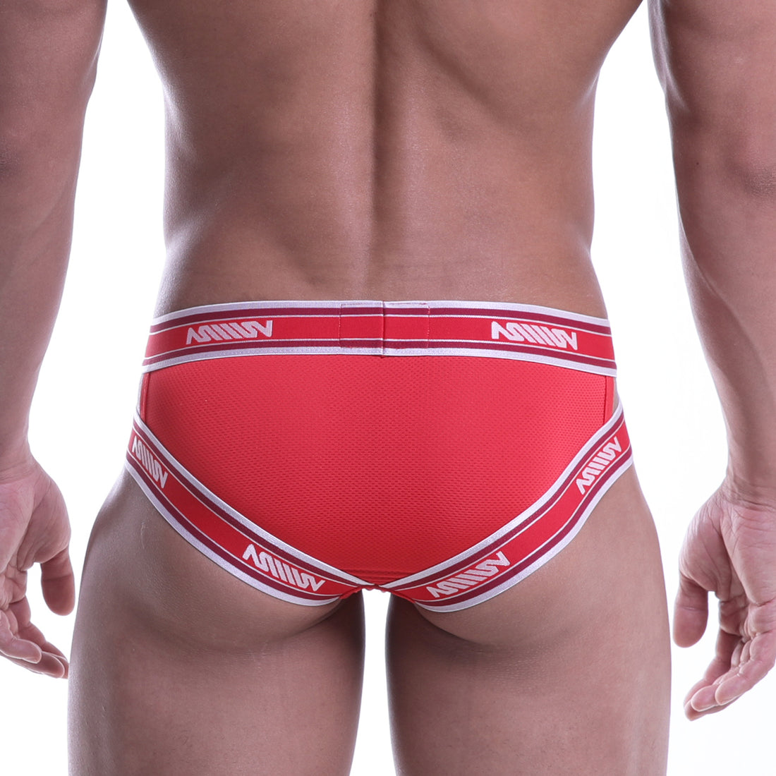 [M2W] Power Mesh Hip Brief Red (1203-12)