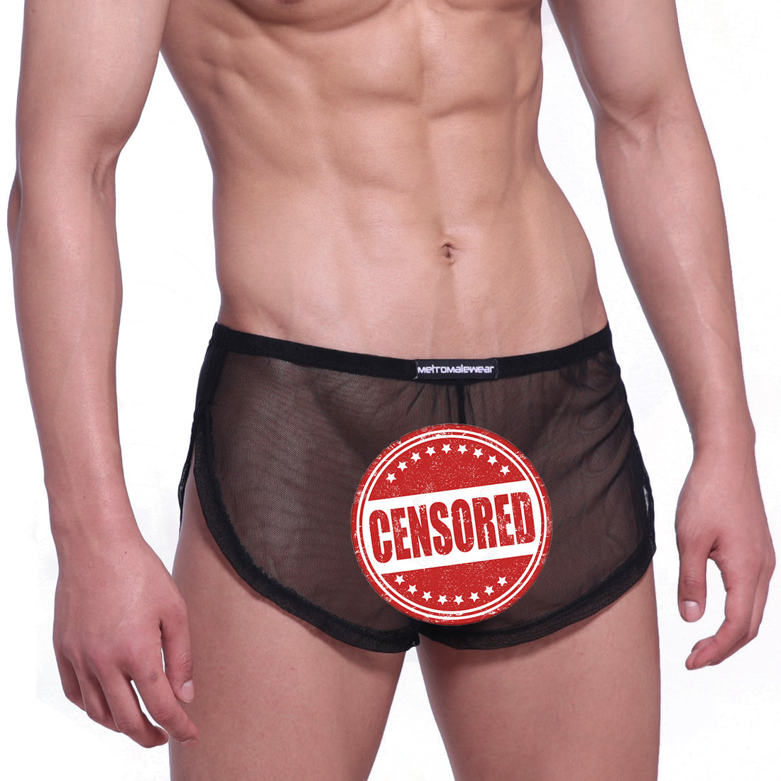 [M2W] Lounge Split Boxer Black Mesh (2008-71)