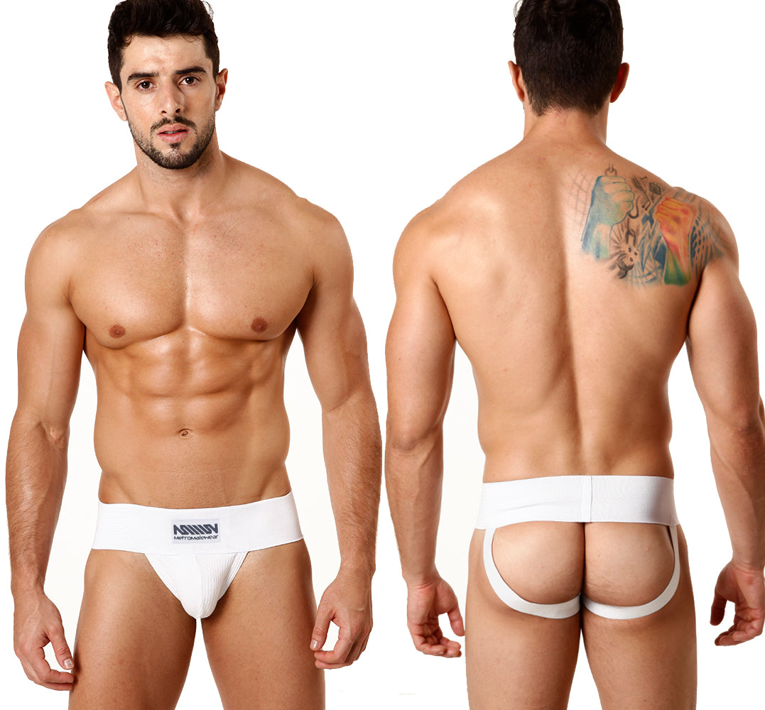 [M2W] Rib Cotton Classic Jock Strap White (3001-C00)