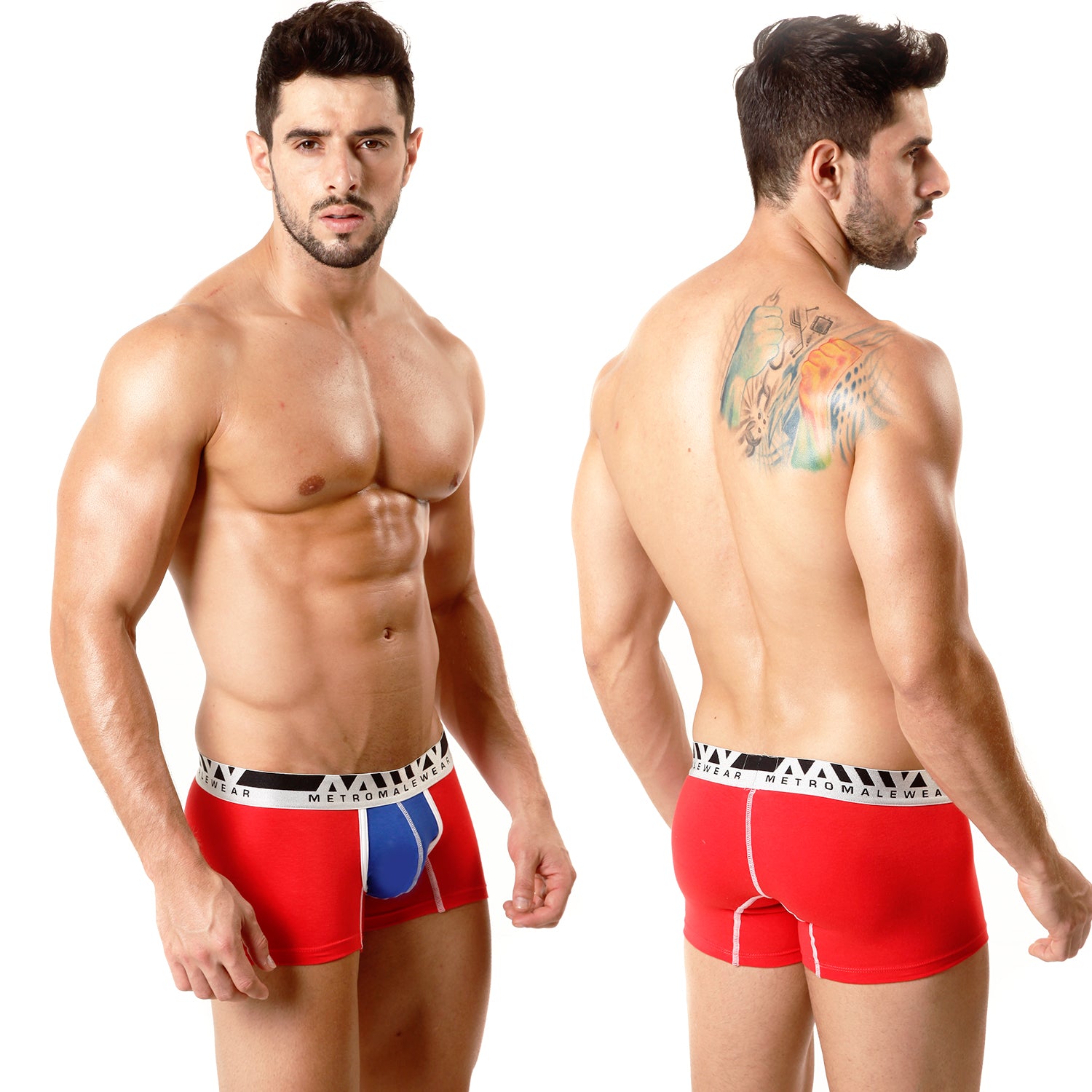 [M2W] Tricolor Short Boxer Red 7Inch (3022-C13)