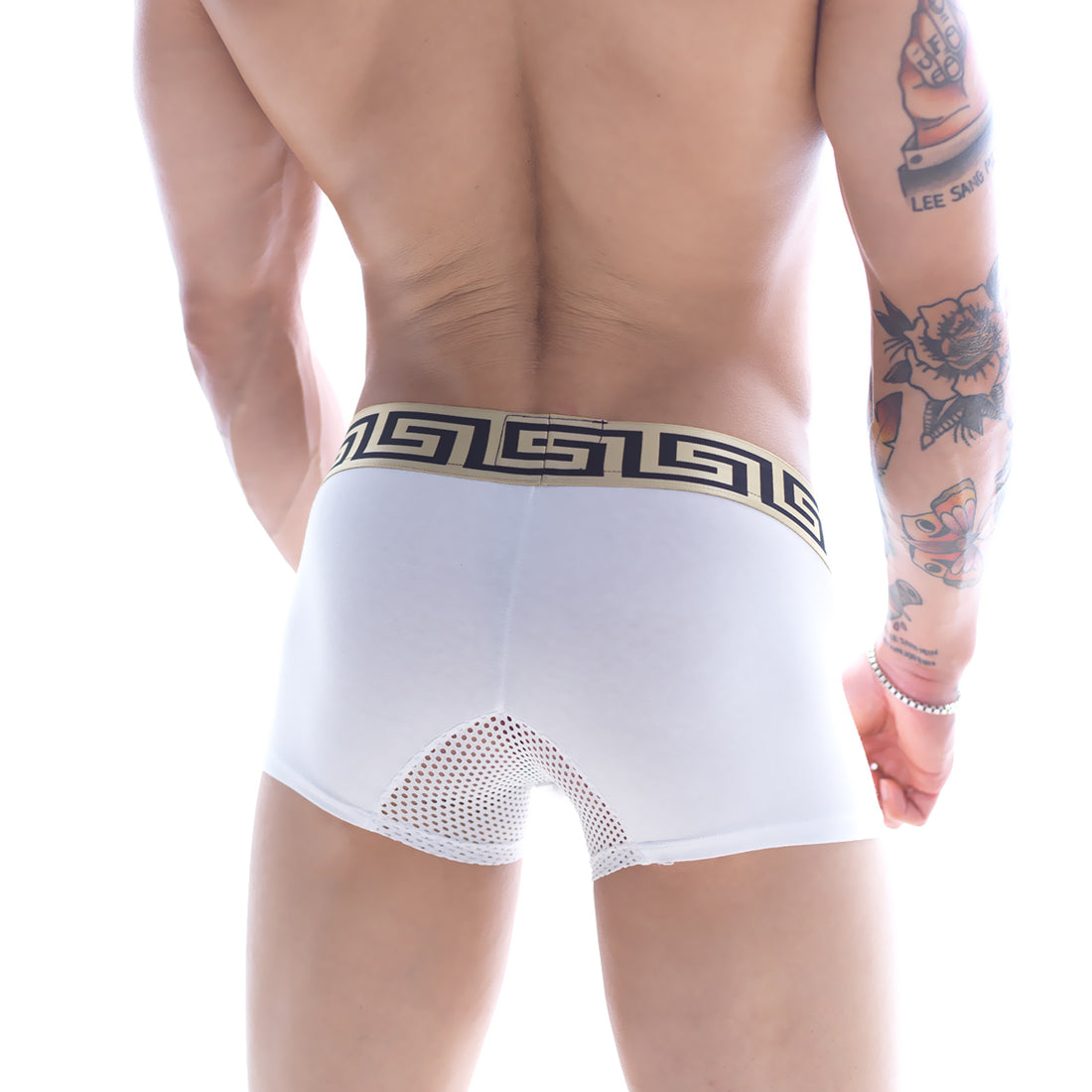 [M2W] Grid Short Boxer White 7&quot; (3042-00)