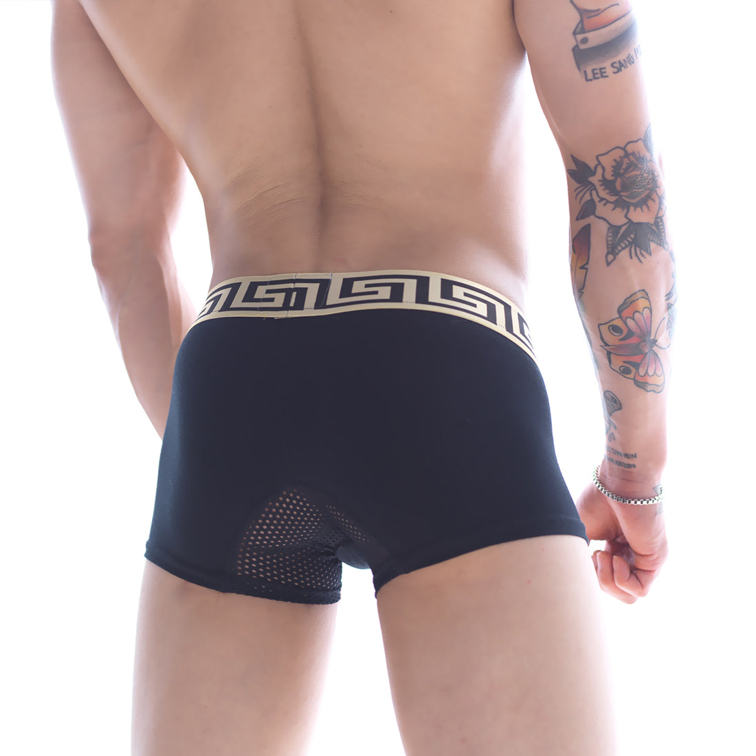 [M2W] Grid Short Boxer Black 7&quot; (3042-20)