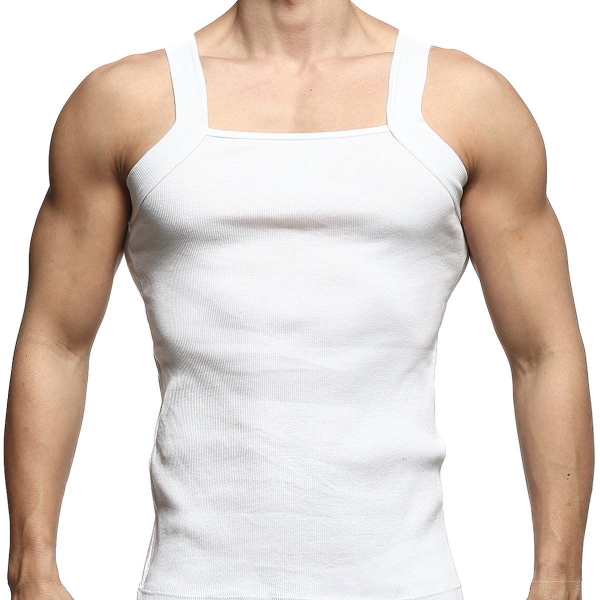 [M2W] Square Cut Tank Top White (3125-00)