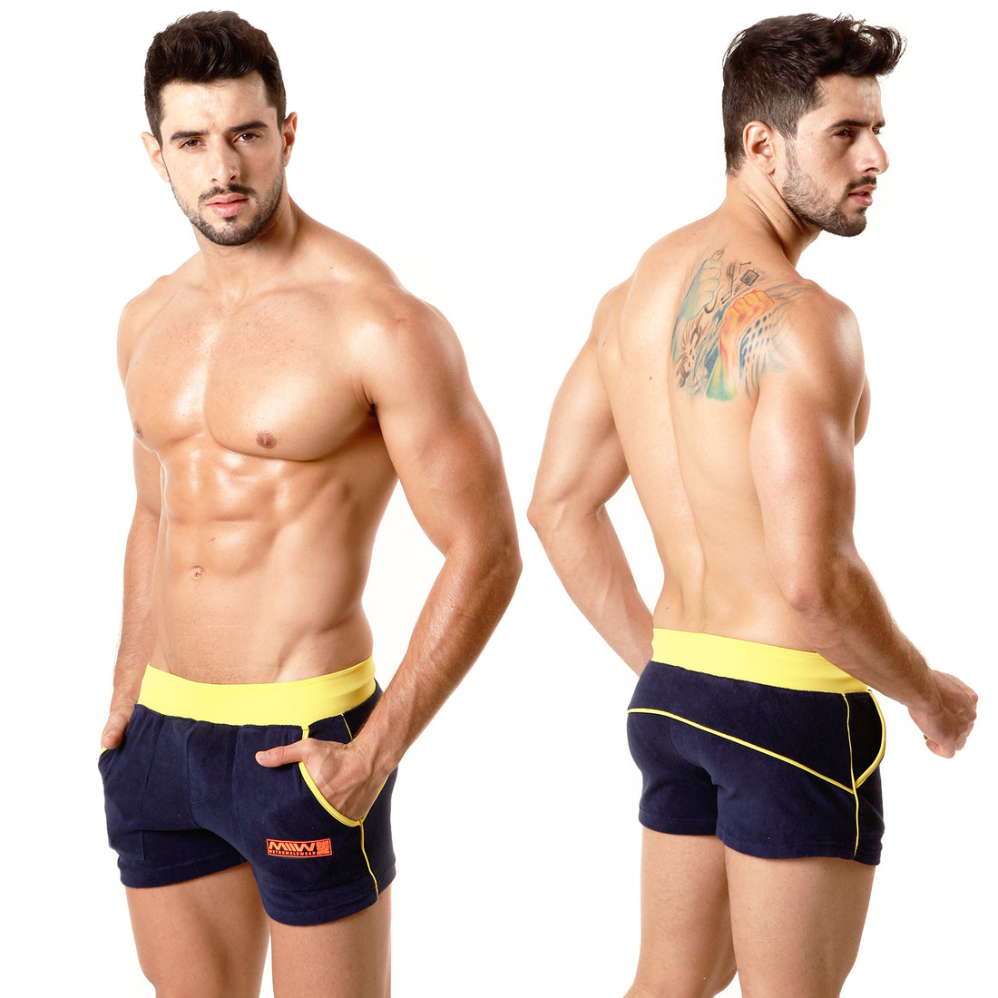 [M2W] Terry Sport Short Navy Yellow (4701-28)