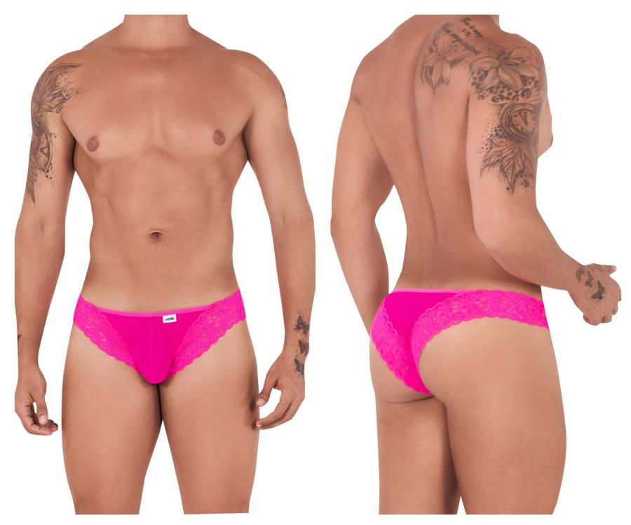 [CandyMan] Mesh-Lace Thongs Hot Pink (99506)